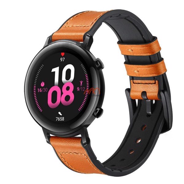 Dây 2 lớp da + silicon Huawei Watch GT2 hiệu Sikai