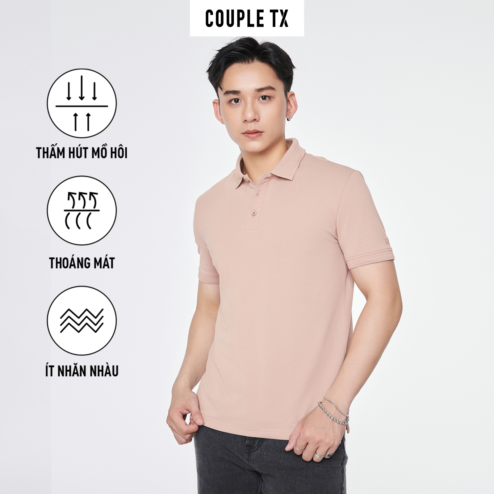 Men's Basic Polo Shirt Couple Tx - Cotton Turn-Down Collar T-Shirt, High Quality, Elegant, Luxurious Regular Form Mpo 1351