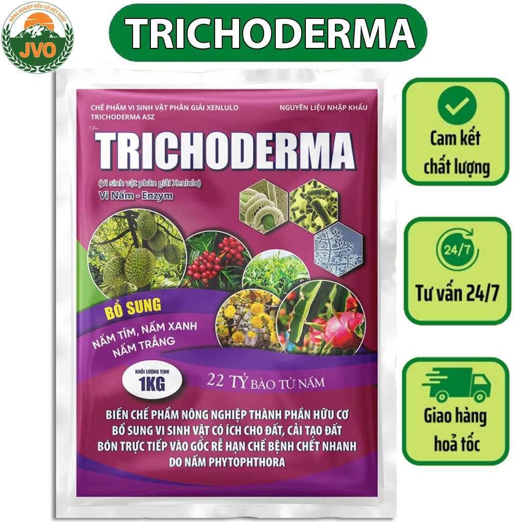 Phân bón hữu cơ Trichoderma 1KG kháng bệnh hấp thụ cho cây JVO25 NongNghiepVietNhat