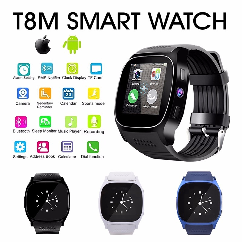 Đồng hồ thông minh T8 hỗ trợ thẻ SIM và camera