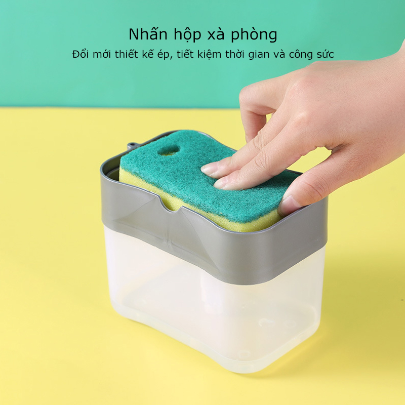 Dishwashing Liquid Dispenser, Smart Soap Dispenser with Pump and Sponge (Random Color)