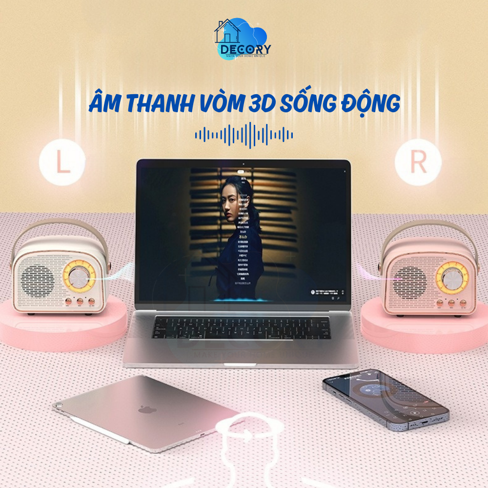 Loa bluetooth phong cách cổ điển độc đáo