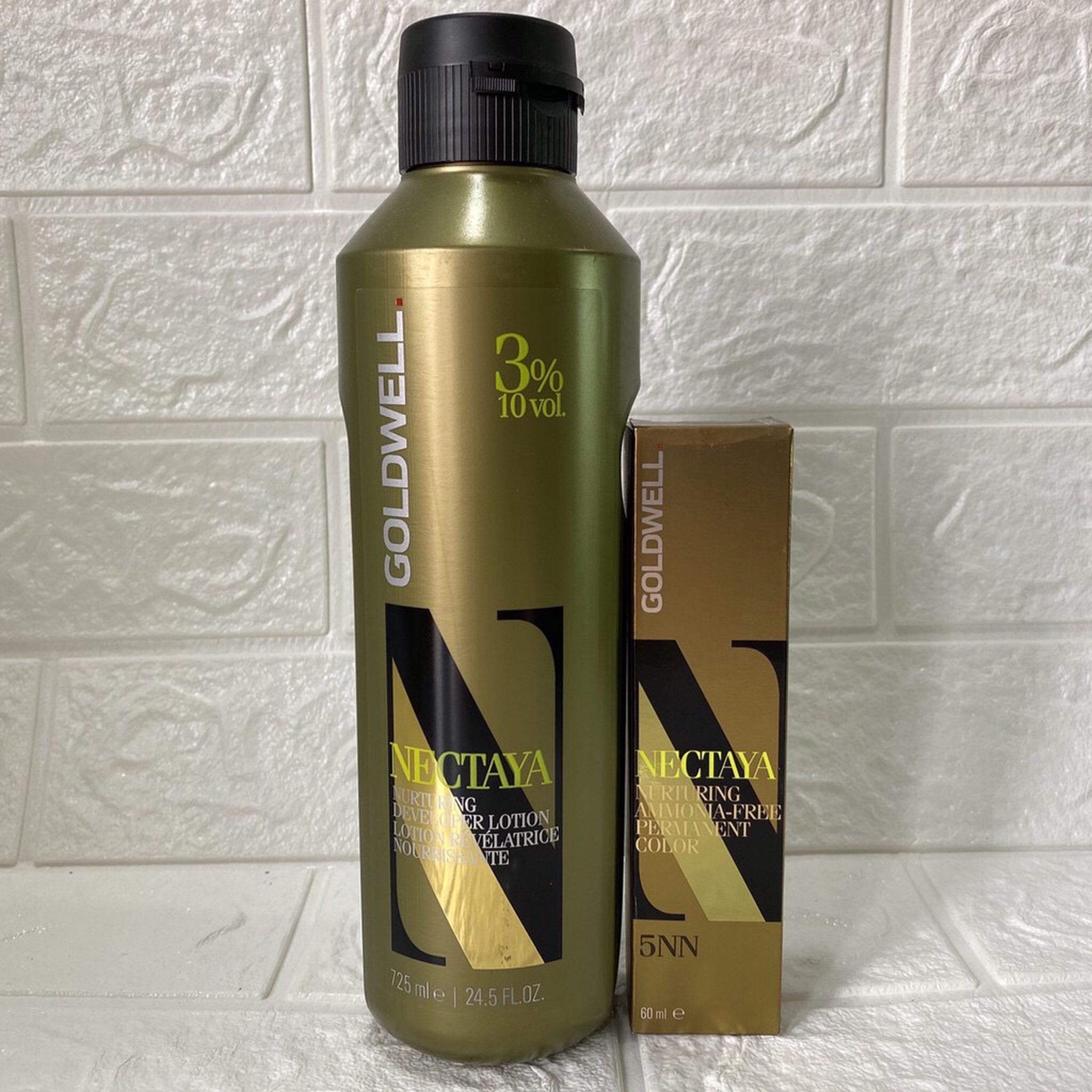 Combo thuốc nhuộm tóc oxy Nectaya Goldwell Free Amoniac 60ml/725ml