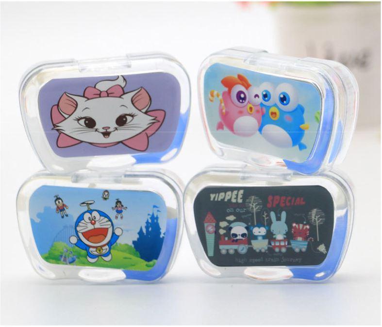 1 Hộp Khay Gương Dựng Lens Dựng Kính Áp Tròng Có Đầy Đủ Kẹp Gắp Và Dụng Cụ Đeo Lens