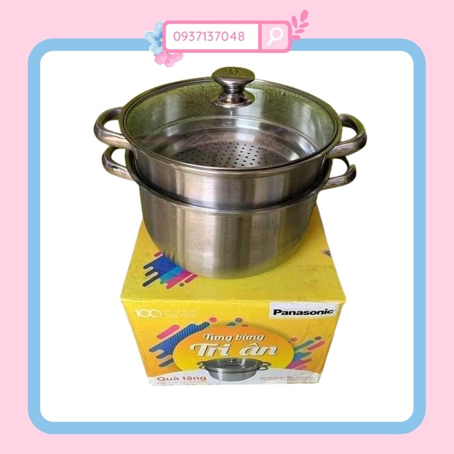 Bộ nồi Xững hấp Quà tặng từ Panasonic 24cm