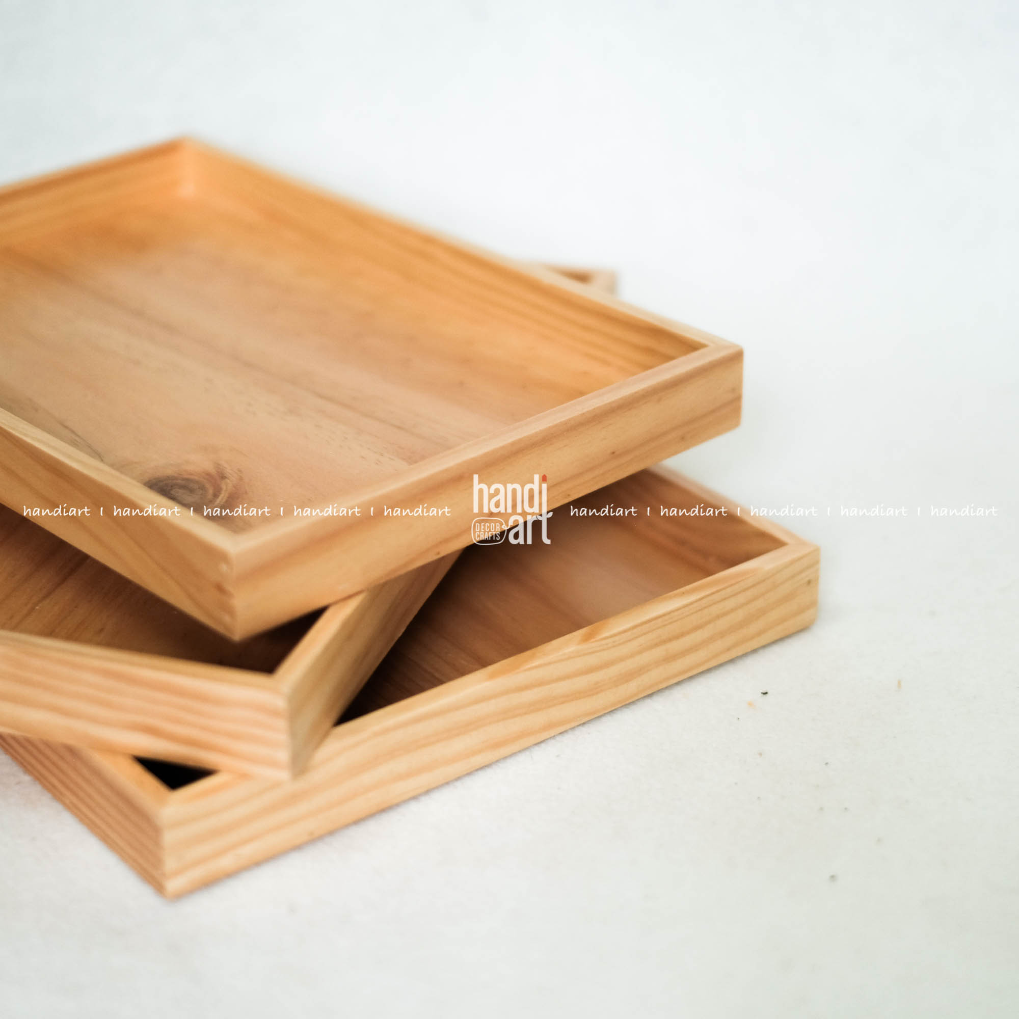 Khay gỗ chữ nhật đựng đồ đa năng