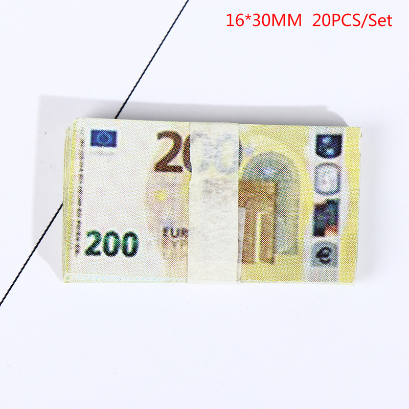 HDD 20 cái bộ Nhà Búp bê đồ chơi mô phỏng Euro bỏ túi mô hình thu nhỏ tiền