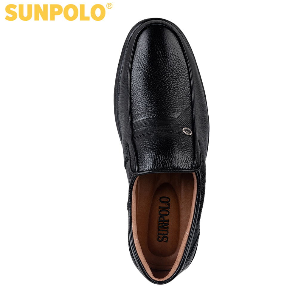 Men leather formal shoes SUNPOLO S3020D (black, brown)