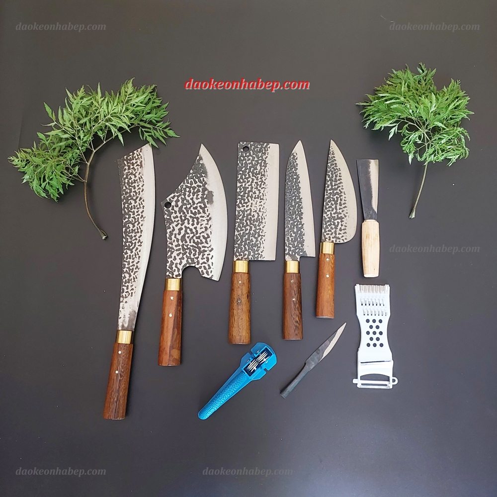 Bộ dao 9 món nhà bếp thép nhíp