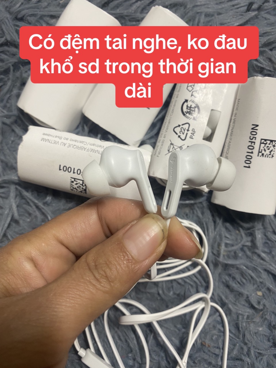 tai nghe Vsmart aris có dây zin bóc máy, tai nghe có dây jack tròn 3.5mm BH 12 tháng