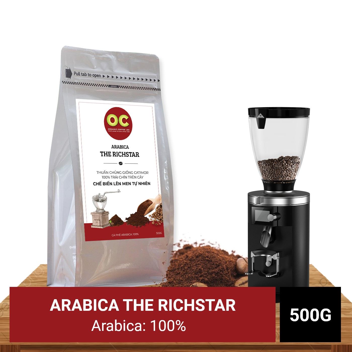 [HCM]ARABICA_ CÀ PHÊ BỘT ARABICA  RANG VỪA OC ORGANIC COFFEE 500G