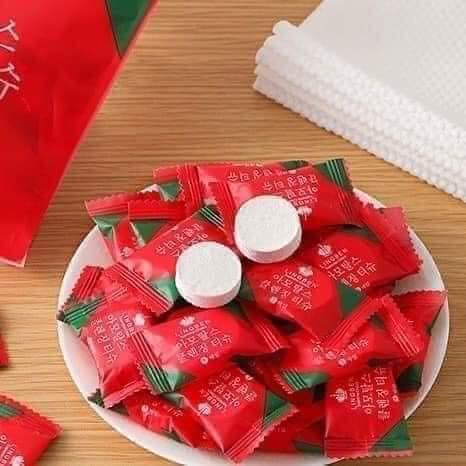 Combo 100 chiếc khăn lau mặt nén hình viên kẹo