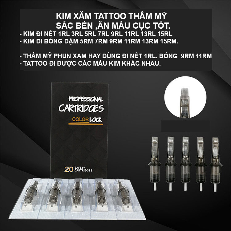 Combo 10 kim máy Pen Tattoo Thẩm Mỹ Đi nét Rl