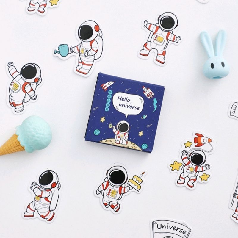Set 45 Sticker Dán Hình Phi Hành Gia Cute nhà BCor