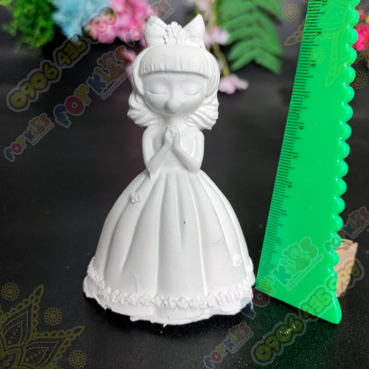 Tượng tô màu chọn mẫu, CÔNG CHÚA BONG BÓNG, size M, tượng thạch cao CAO CẤP, tô tượng (không kèm màu)