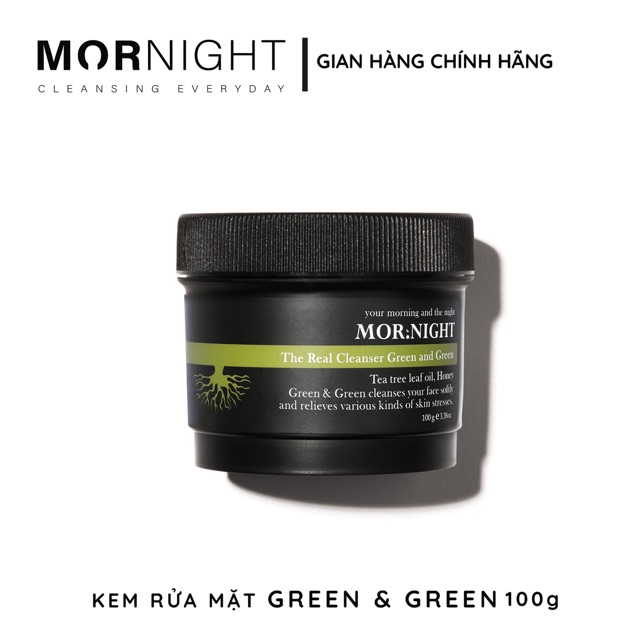 Sữa rửa mặt hữu cơ trà xanh-100g (Green&Green) MORNIGHT☘️