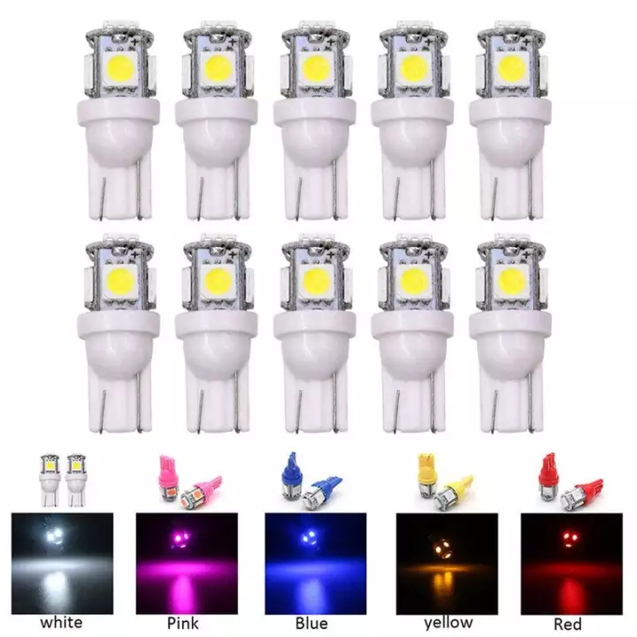 Bóng Đèn Led Chân T10 Lắp Đèn Demi, Mặt Đồng Hồ, Đèn Xi Nhan Xe Máy Ô Tô 5SMD Chip 5050