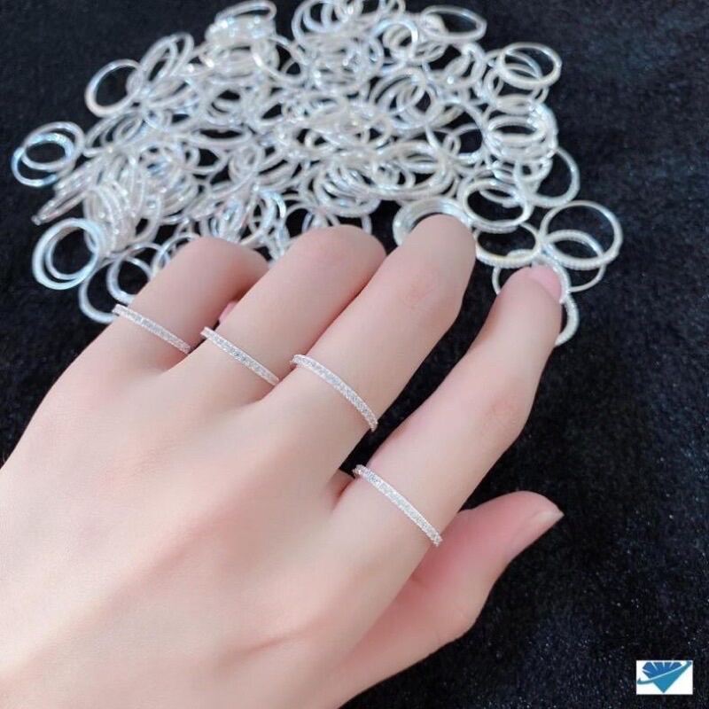 Nhẫn bạc nữ 1 hàng đá bạc ta - Nhẫn nữ bạc đẹp THJ