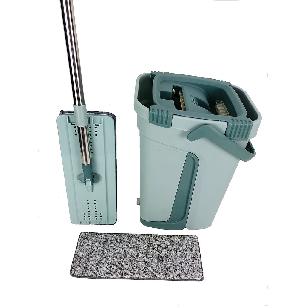 Bộ Lau Nhà 360 Độ 4 In 1 Tự Vắt Thông Minh Đa Năng Xoay 2 Vách Ngăn Cao Cấp