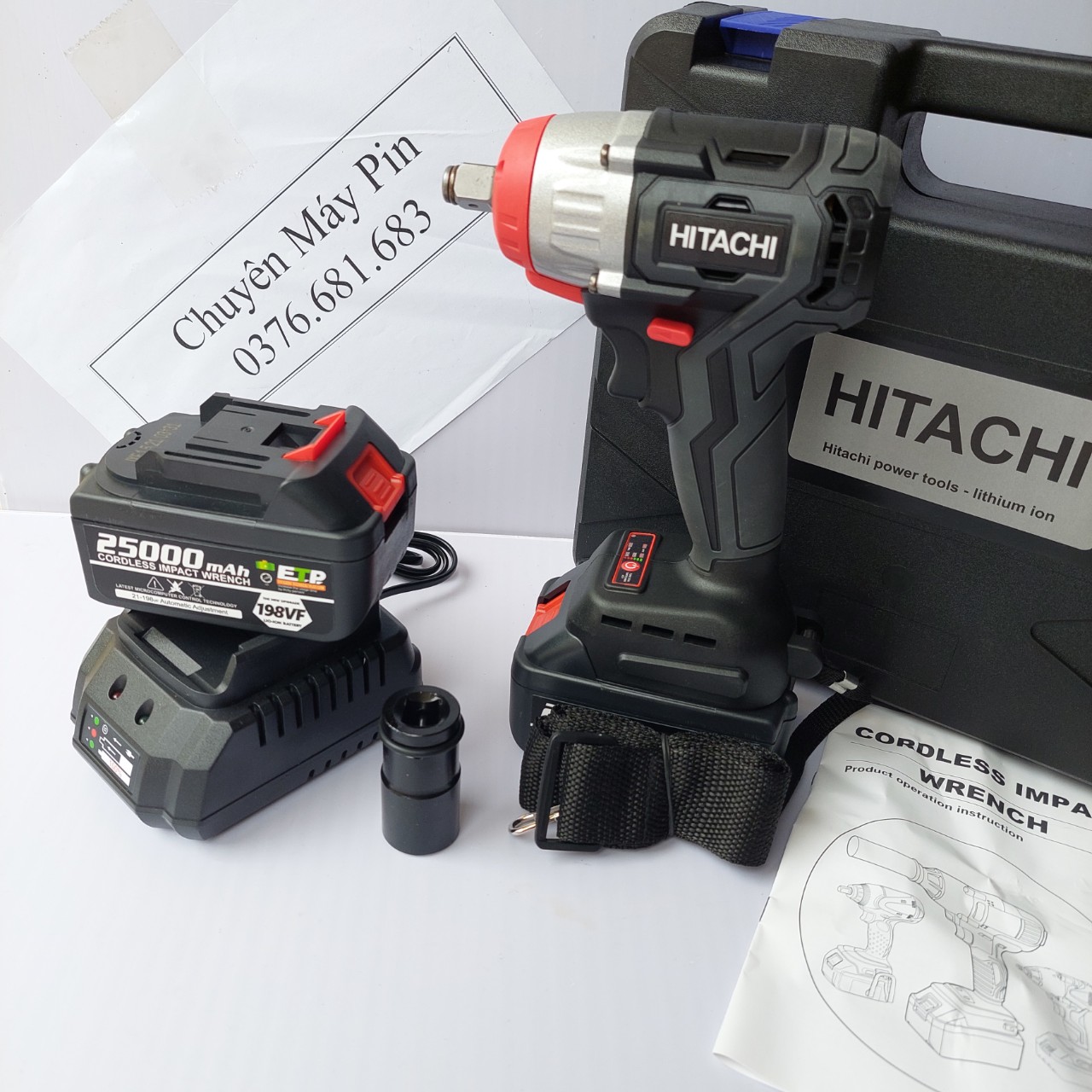 Máy Siết Bulong Hitachi 198v 3 Đèn Led