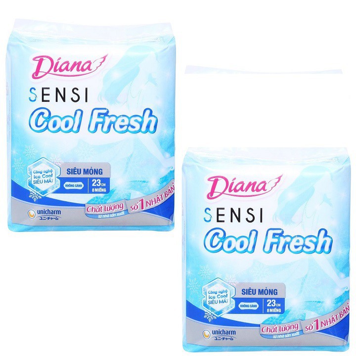 [HCM](Giá Thùng) Bvs Diana Sensi Cool Fresh (Gói 8 Miếng) (Có Cánh)