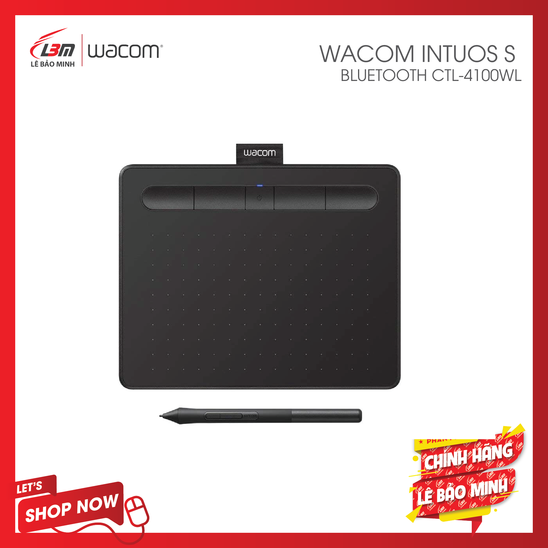 BẢNG VẼ ĐIỆN TỬ HIỆU WACOM INTUOS S BLUETOOTH CTL-4100WL
