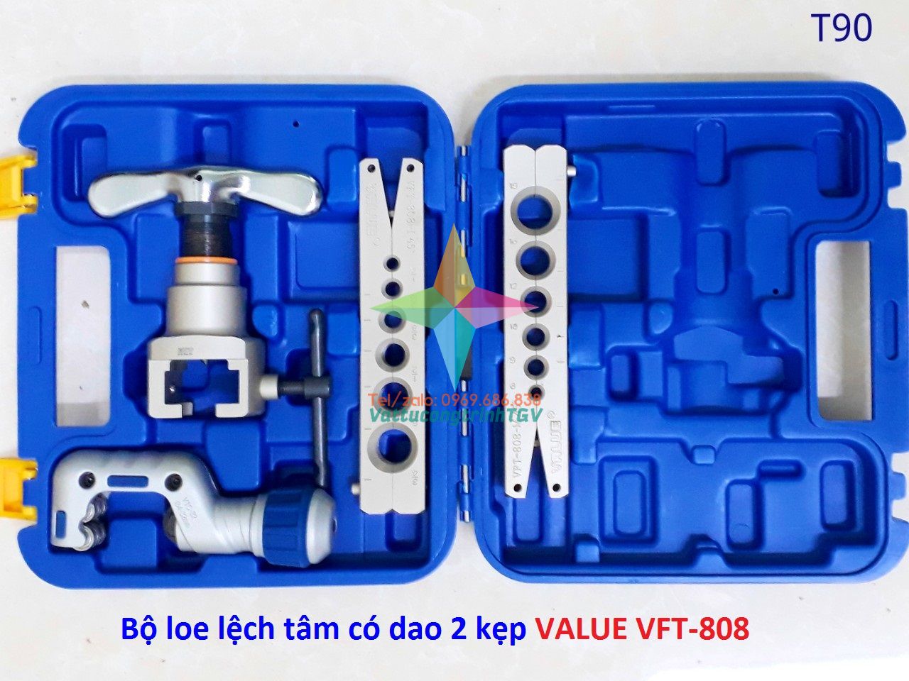 Bộ kẹp loe ống đồng lệch tâm có dao 2 kẹp VALUE VFT-808-MIS