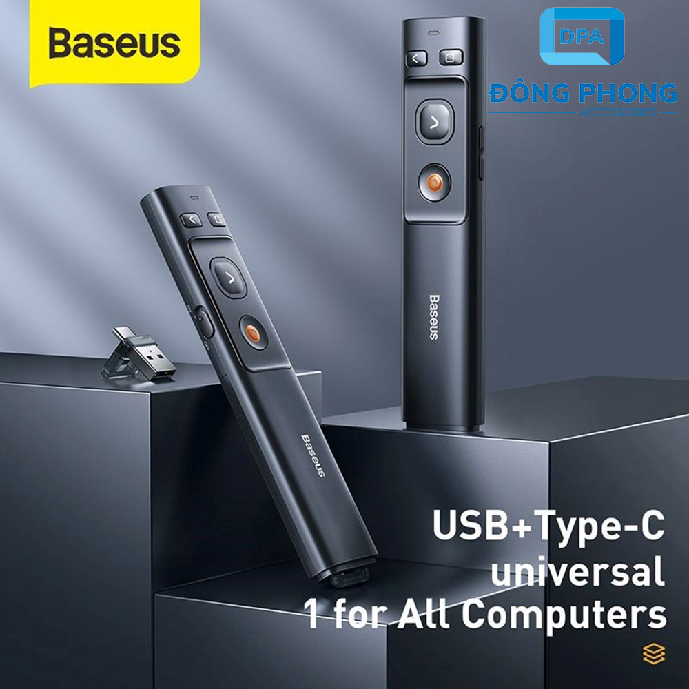 Bút Trình Chiếu Laser Baseus Orange Dot Wireless Presenter Chính Hãng