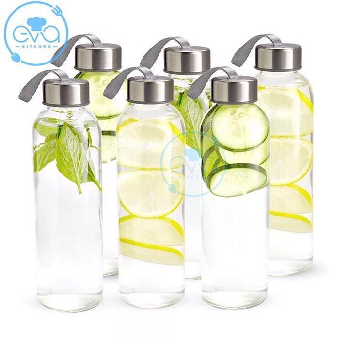 [HCM]Bình Đựng Nước Thủy Tinh Có Dây Xách 500 Ml