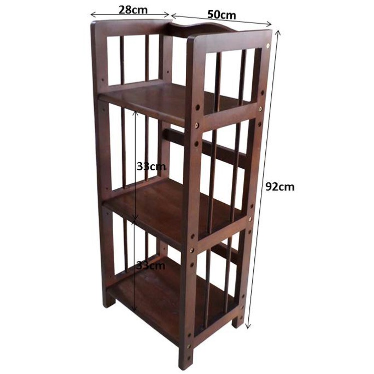 [HCM]Kệ sách gỗ 50cm - 3 tầng Nâu
