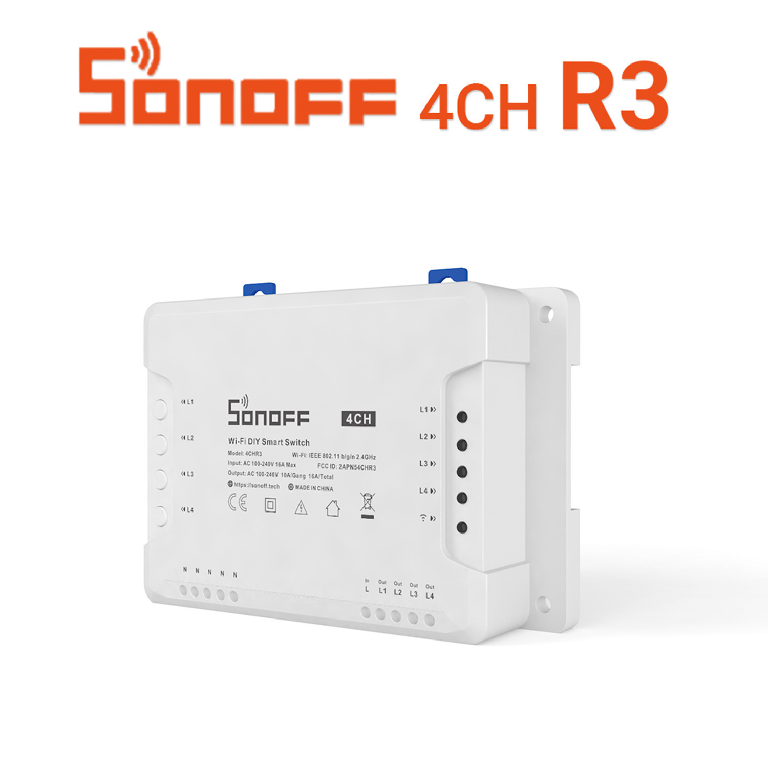 Công tắc điều khiển từ xa wifi , 3G 4G , điều khiển 4 thiết bị từ xa qua điện thoại SONOFF 4CH R3 , công tắc hẹn giờ công tắc thông minh