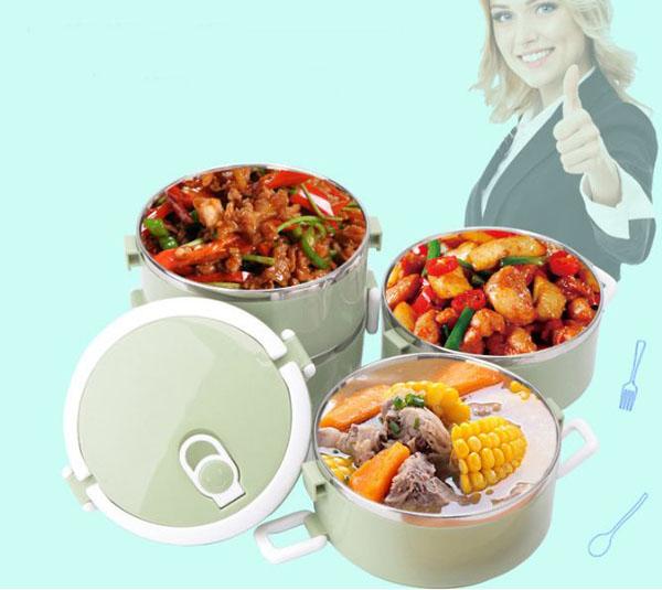 [HCM]Cặp lồng cà mên giữ nhiệt lúa mạch 4 tầng ruột inox 304