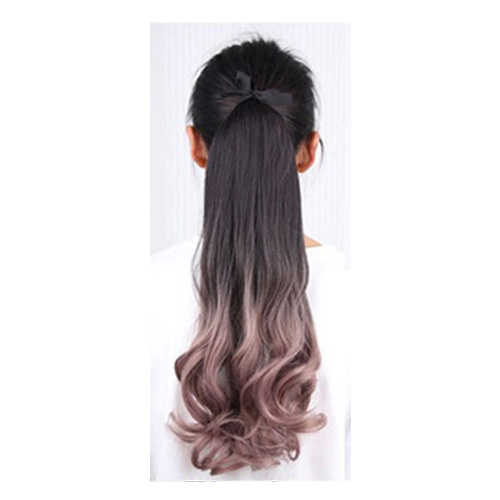 Tóc giả cột ombre C-KM06R, màu [tím nhạt] tóc giả nữ