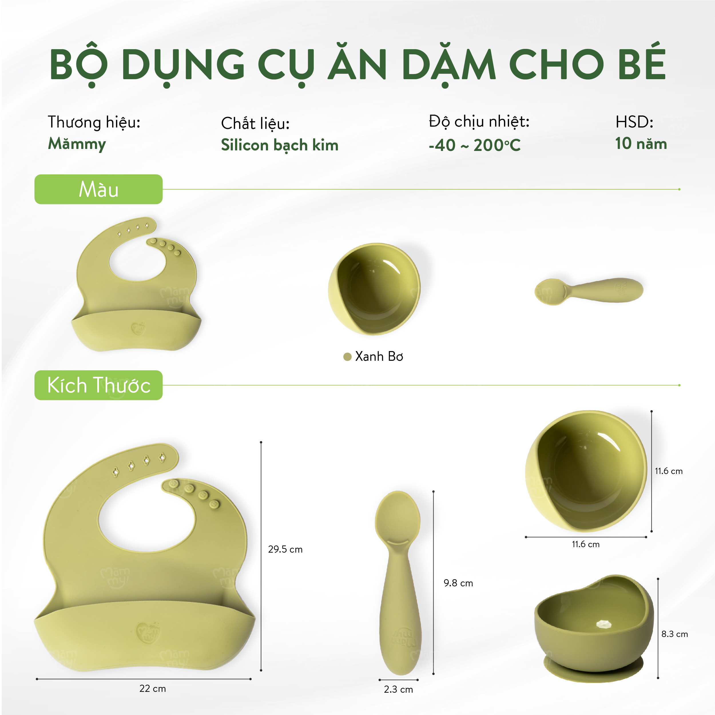 Bộ dụng cụ ăn dặm cho bé Mămmy Baby Feeding Set