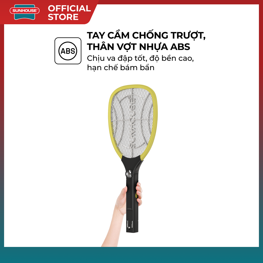 Sunhouse Mosquito Racket She-Eecvm12 - 3-Layer Electric Net - Effective Mosquito Killer - Genuine Sunhouse Product