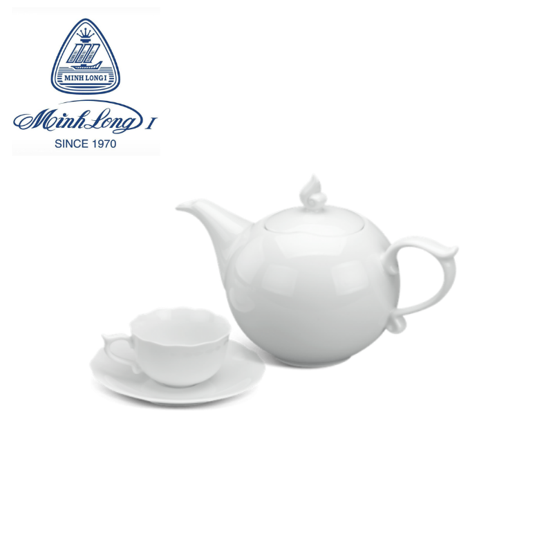 Bình trà 0.7 L - Mẫu Đơn IFP - Trắng Ngà (chỉ bình không tách)