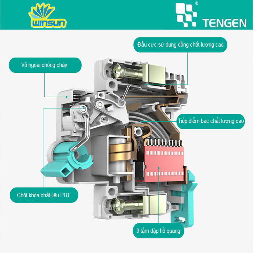 Cầu dao tự động aptomat tép TENGEN