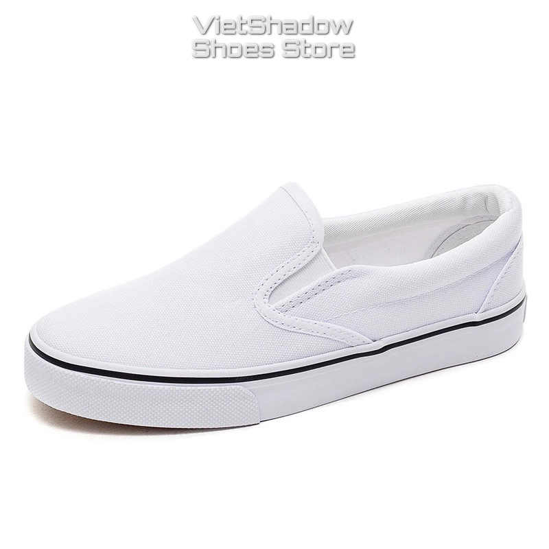 * Slip on nam - Giày lười vải nam Chất liệu vải bố sợi cotton 3 màu đen, trắng và đen tuyền - Mã SP 228 *