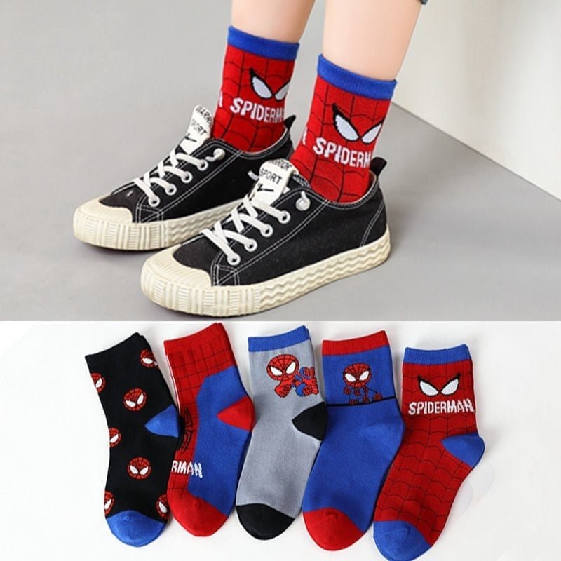 Combo 10 đôi vớ tất giữ ấm chân cho bé trai từ 1 đến 12 tuổi, họa tiết logo siêu nhân cực chất, chất vải mềm mại êm chân, chống bai dão xù lông - Sét 5 đôi tất vớ trẻ em mùa đông giữ ấm chân