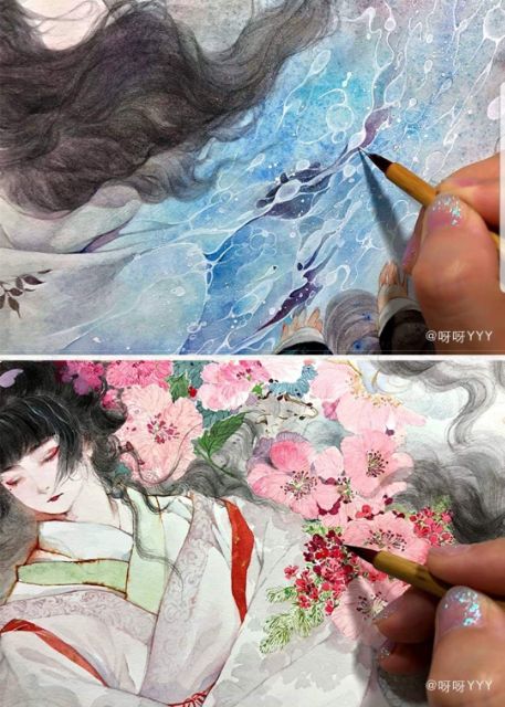 Bộ cọ thư pháp màu nước Cẩm Lý