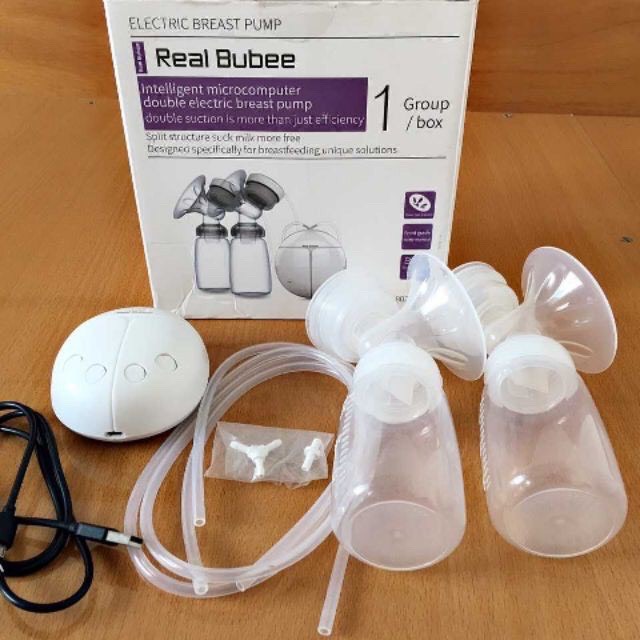 Máy hút sữa điện đôi REAL BUBEE chính hãng ( Có 2 Núm ti và tem 3D của hãng )