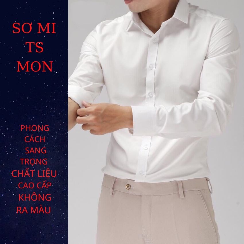 ÁO SƠ MI NAM JK 20 TSMON TRẮNG TRƠN CỔ BẺ