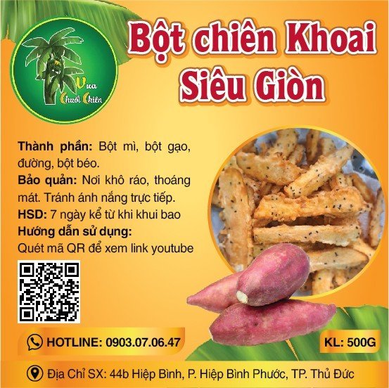 Bột chiên khoai lang- gói 500gram