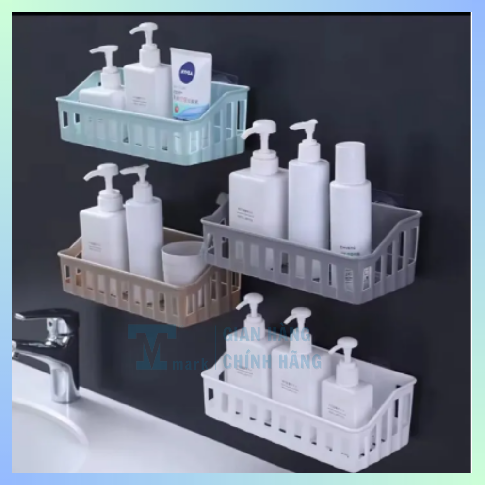 Kệ treo tường nhà bếp nhà tắm tiện dụng chất liệu nhựa cứng chịu lực hiệu quả (màu sắc ngẫu nhiên)