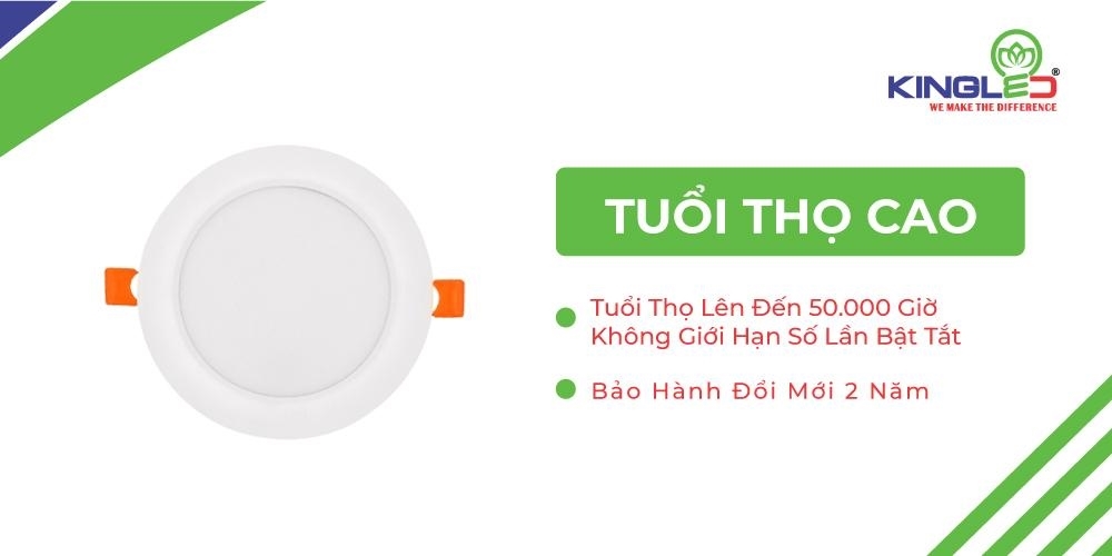 Đèn Âm Trần Ruby 12W Đơn Sắc Kingled