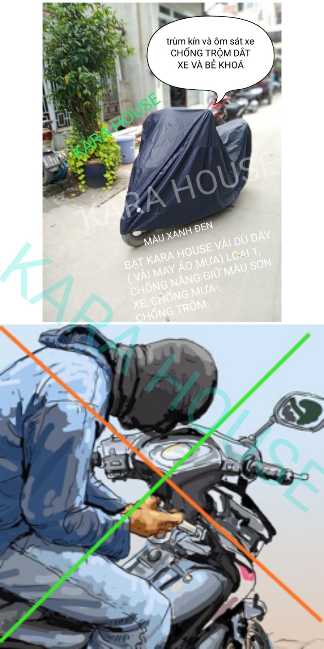 [HCM]Bạt phủ xe máy vải dù cao cấp KARA HOUSE