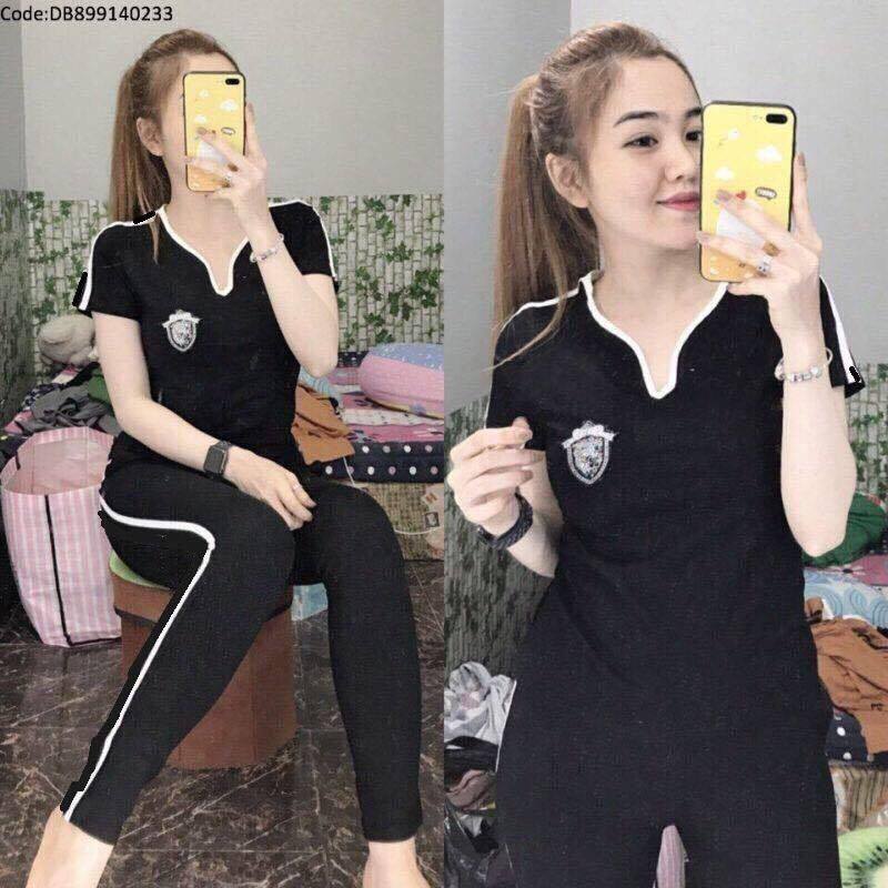 [HCM]SET BỘ THỜI TRANG CỔ TIM THÊU LOGO DỄ THƯƠNG