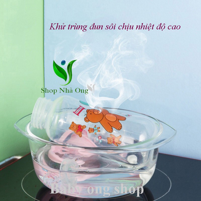 Bình Sữa Cố Thường Có Van Chống Sặc Núm Ti Silicon Siêu Mềm