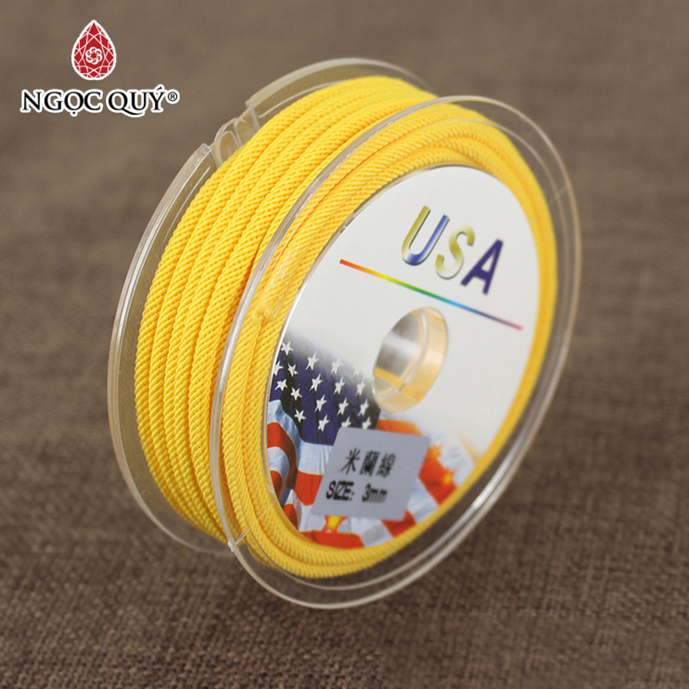 Cuộn dây vải handmade đường kính dây 3mm cuộn dài 4m - Ngọc Quý Gemstones