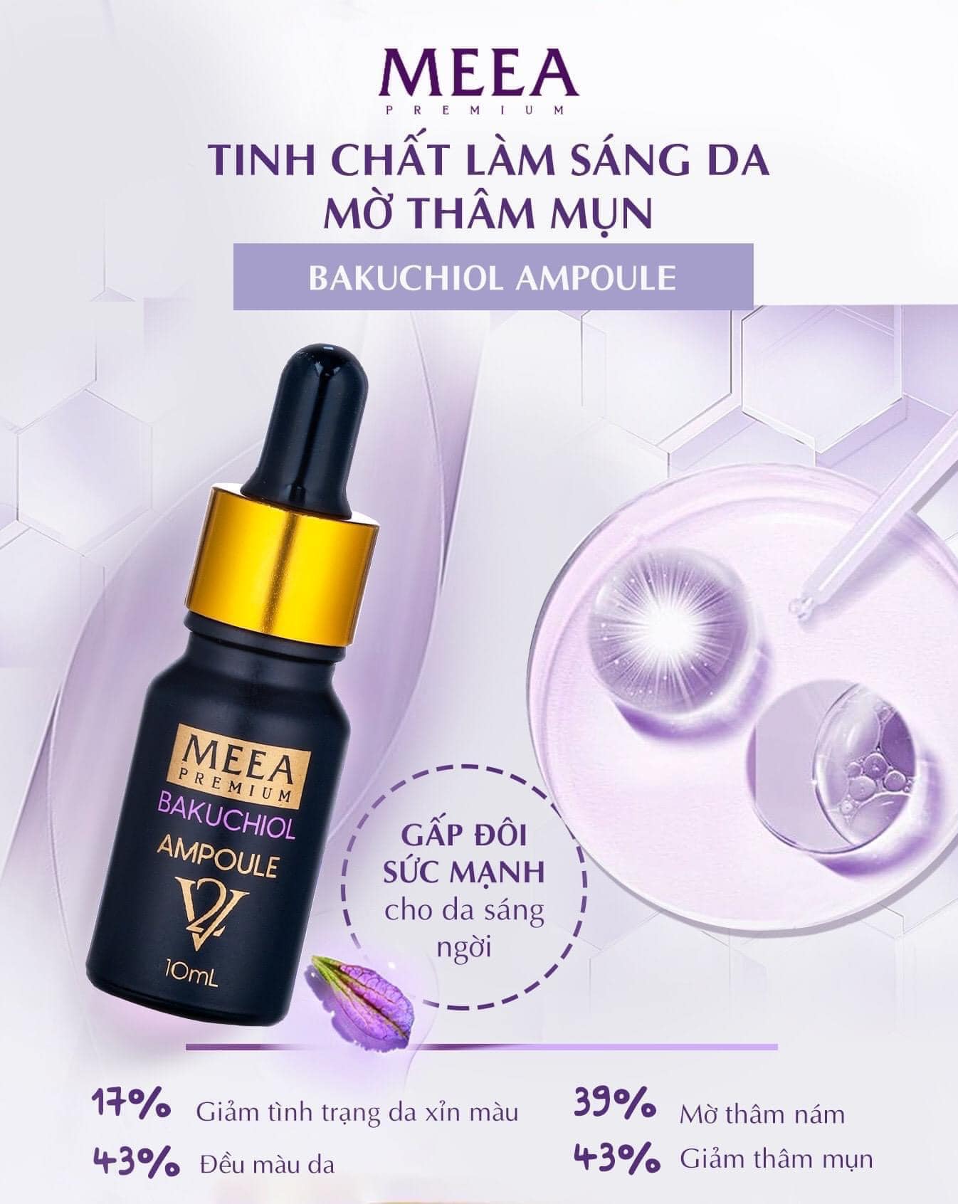 Combo Tinh Chất BAKUCHIOL AMPOULE - Kem Face DNA PRO COLLAGEN MEEA